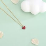 Sterling Silver Necklace with Red Stone Heart - Image 2