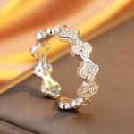 Four-leaf Clover Ring with Diamond - Image 2