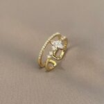 Double Layer Star Ring with Diamond - Image 2