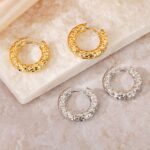 Hammered C-Shaped Earring - Image 9