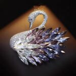 Women's Crystal Swan Classic Brooch - Image 2