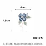 Blue Floral Crystal Brooch - Image 3