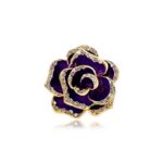 Flower-Shaped Brooch with Pearl - Image 3