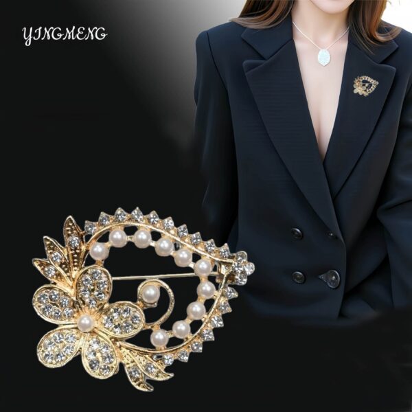 Rose and Pearl Brooch