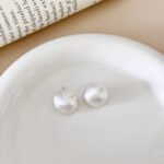 Smooth Pearl Earrings - Image 2