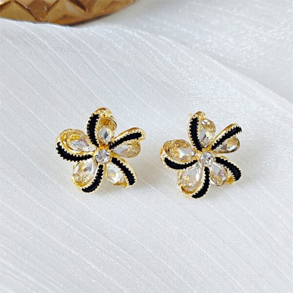 Black Lace Earrings with Diamonds