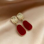 Earring with Various Red Stone Shapes