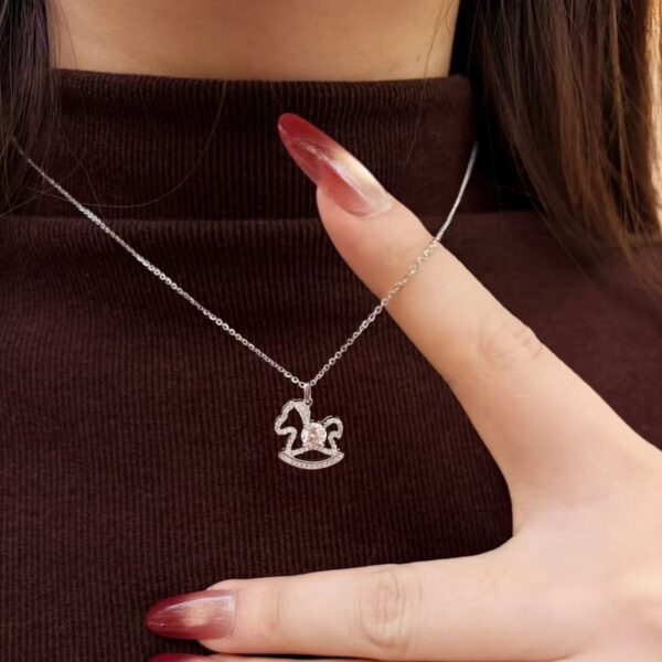 Silver Necklace with Little Horse Pendant