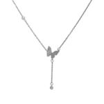 Silver Necklace with Butterfly Pendant - Image 3