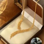Luxury Light Gold Necklace Spike Shape - Image 2