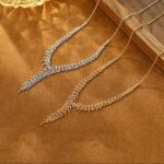 Luxury Light Gold Necklace Spike Shape - Image 3