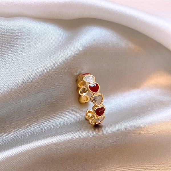 Zirconia Ring with Red Stones