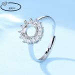 Silver-Plated Ring with Sparkling Stone