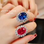 Exaggerated Ruby Corundum Ring