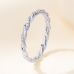 Ring with Twisted Line Design - Image 2