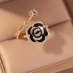 Korean Black Camellia Ring - Image 3
