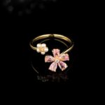Double Flower Open Ring - Image 2
