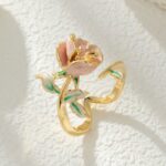 Sweet and Elegant Open Rose Flower Ring - Image 2