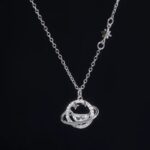 Pure Silver Necklace with Planet Pendant - Image 2