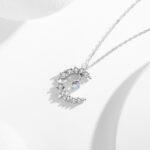 Silver Necklace with Star and Moon Pendant - Image 2