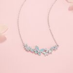 Silver Luminous Necklace with Butterfly Pendant - Image 2