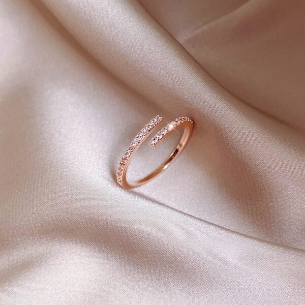 Open Ring with Diamonds