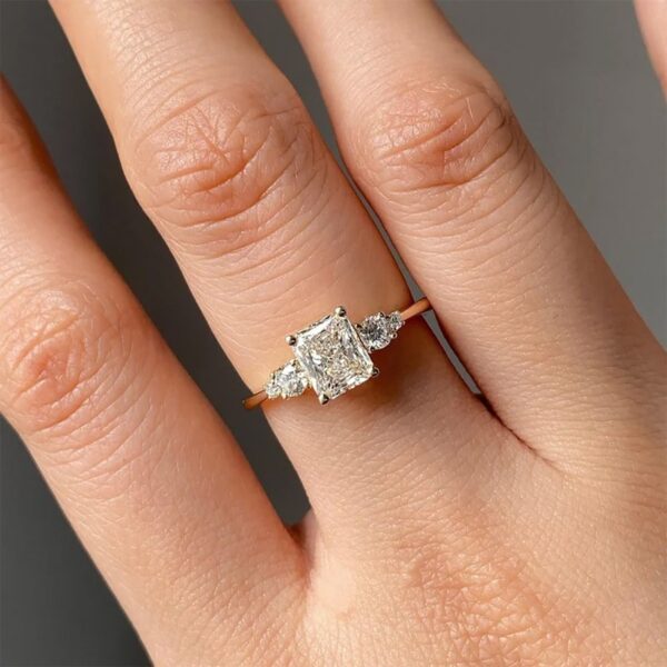 White Square Stone Ring