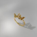 Gold Ring with Double Butterfly - Image 2