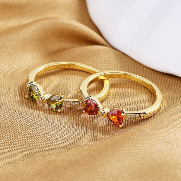 Bow Ring with Precious Stones