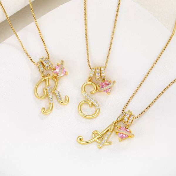 Necklace with Alphabet Pendant A-O