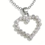 Silver Necklace and Earrings with Heart Pendant - Image 2