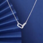 Geometric Double Ring Clavicle Necklace - Image 2