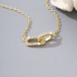 Geometric Double Ring Clavicle Necklace